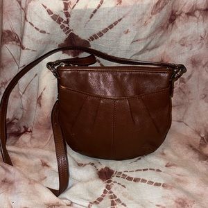 Brown leather Coach Crossbody bag.